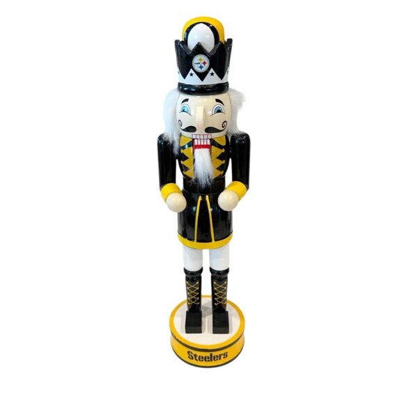 NFL Team Logo Nutcracker Holiday Pittsburgh Steelers Collectible Football 14" - Picture 1 of 8